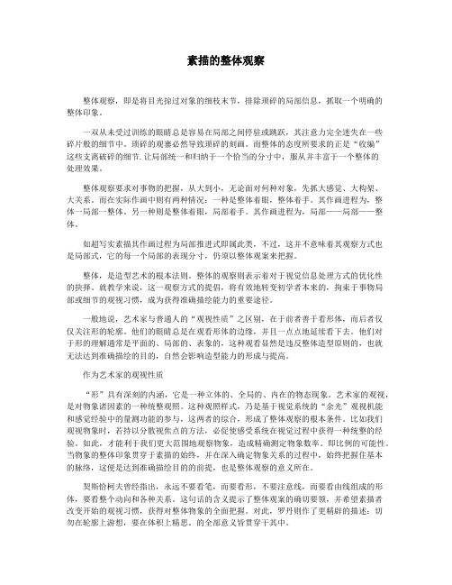 素描的整体观察