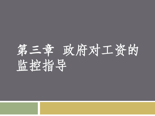 政府对工资的监控指导