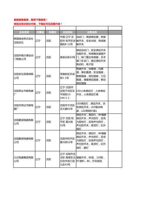 新版辽宁省感应开关工商企业公司商家名录名单联系方式大全11家