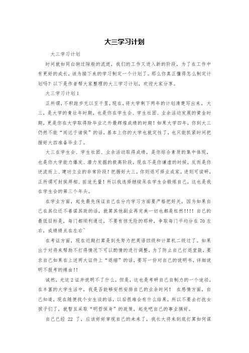 大三学习计划
