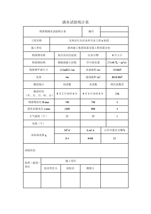 满水试验记录表模板
