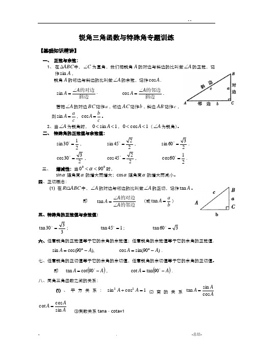 锐角三角函数专题训练