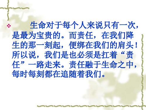主题班会责任——我们共同的需要ppt