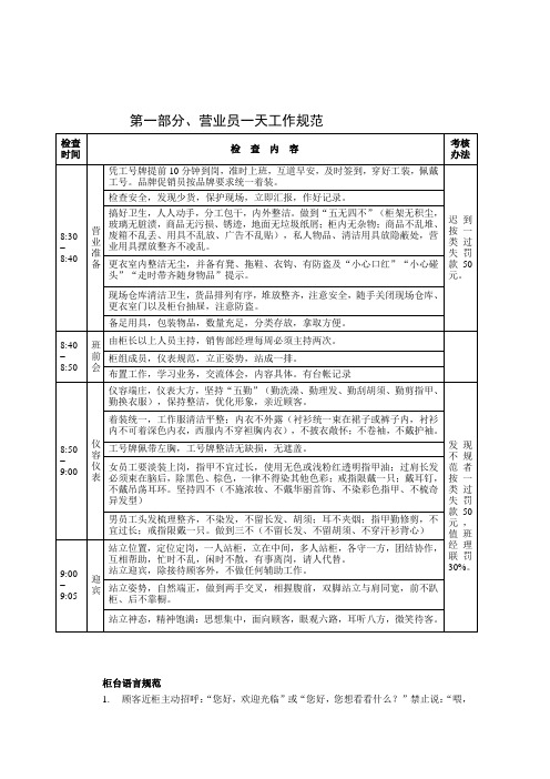 营业员岗前培训营业员一天工作规范、商品陈列规范