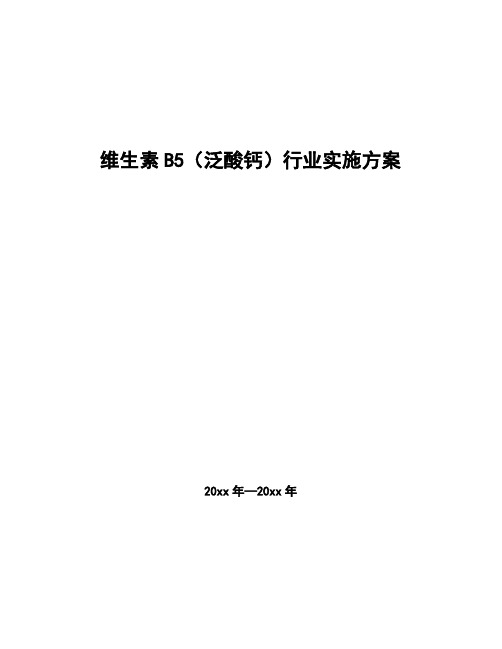 维生素B5(泛酸钙)行业实施方案
