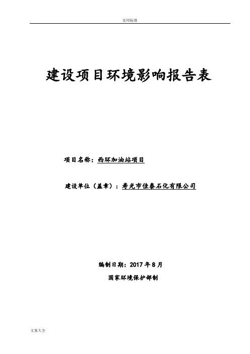 加油站项目环评报告材料表