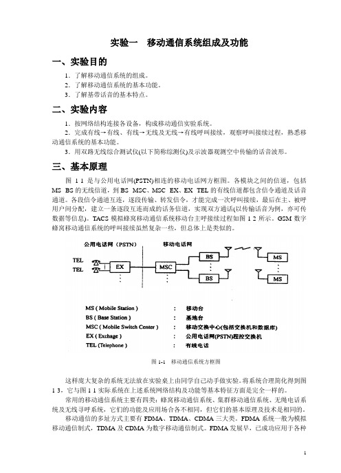 移动通信系统组成及功能