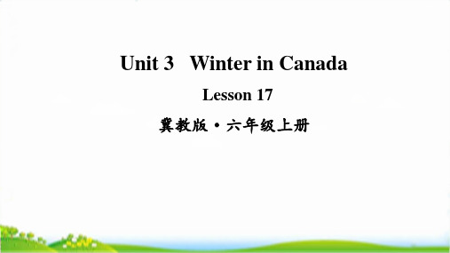 六年级英语上学期Lesson17课件冀教版