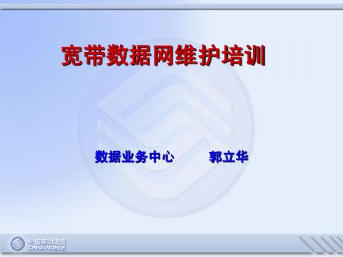 宽带数据接入方案培训