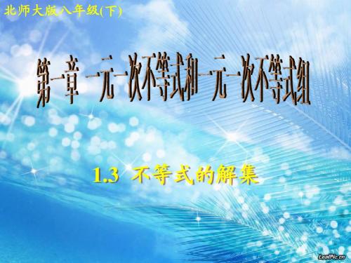 1.3 不等式的解集 课件1(北师大版八年级下)