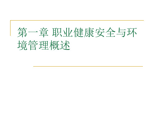 职业健康安全与环境管理概述ppt课件