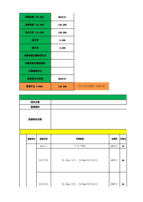 第三方飞检土建过程评估原始记录表