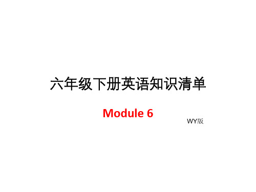六年级下册英语模块知识清单Module 6 ∣外研社(三起) (共8张PPT)