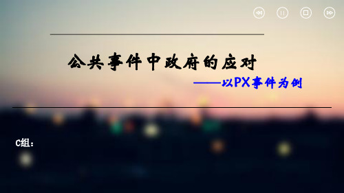 公共事件中政府的应对——以PX项目为例