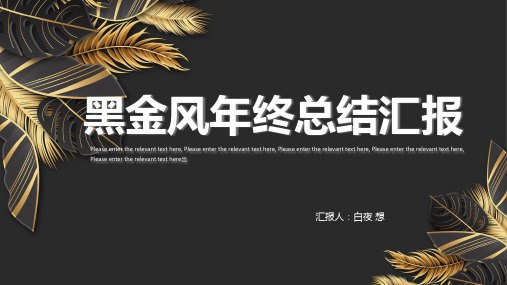 黑金风年终总结汇报PPT