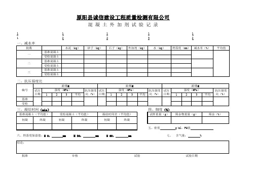 混凝土外加剂实验记录