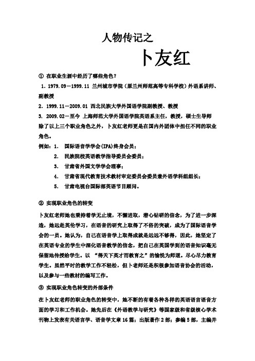 职业规划之卜友红