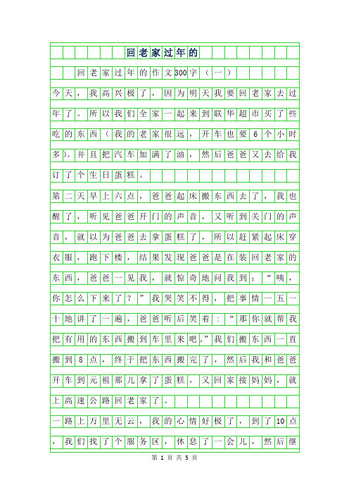 年回老家过年的作文300字