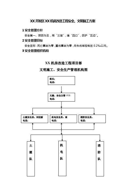 某机房改造工程安全、文明施工方案