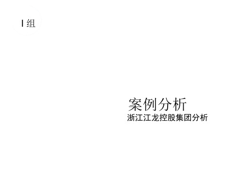 浙江江龙控股集团案例分析