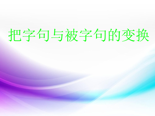 把字句与被字句的变换 课件