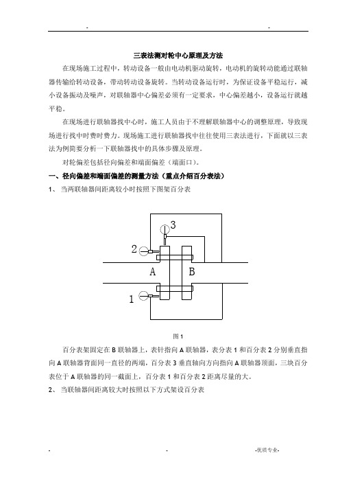 三表法测对轮中心的原理及方法