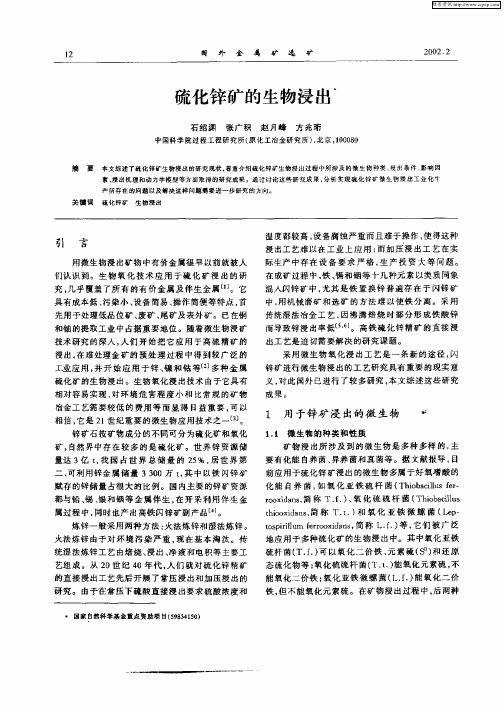 硫化锌矿的生物浸出