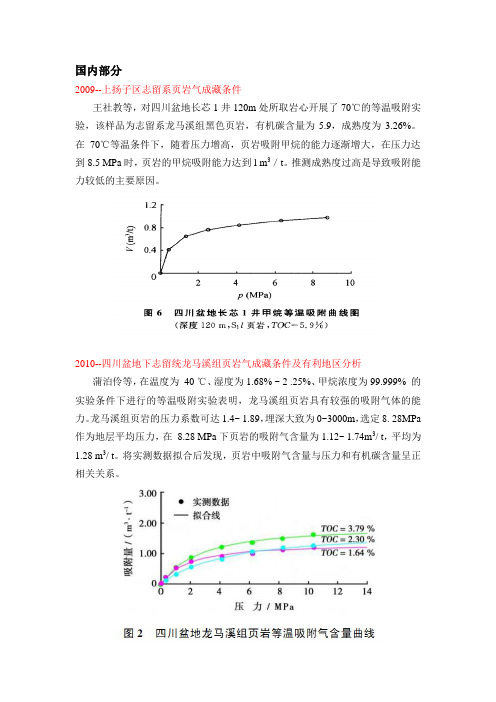 页岩气吸附解吸研究调研