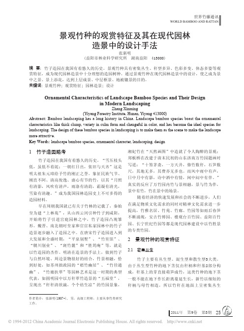景观竹种的观赏特征及其在现代园林造景中的设计手法