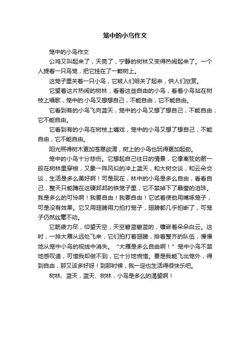 笼中的小鸟作文