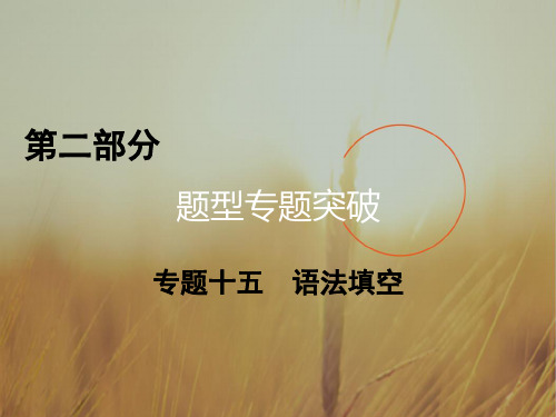 2017高考二轮英语复习课件：专题十五 语法填空 精品