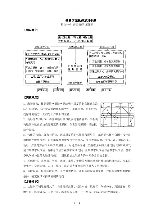 世界区域高考地理复习专题