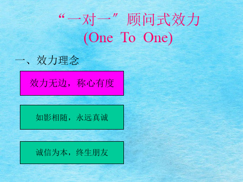 “一对一”顾问式服务ppt课件
