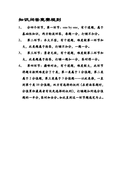 知识问答竞赛规则