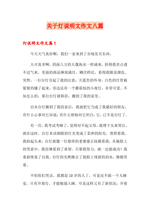 关于灯说明文作文八篇