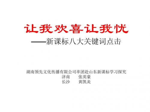 让我欢喜让我忧——新课标八大关键词点击ppt