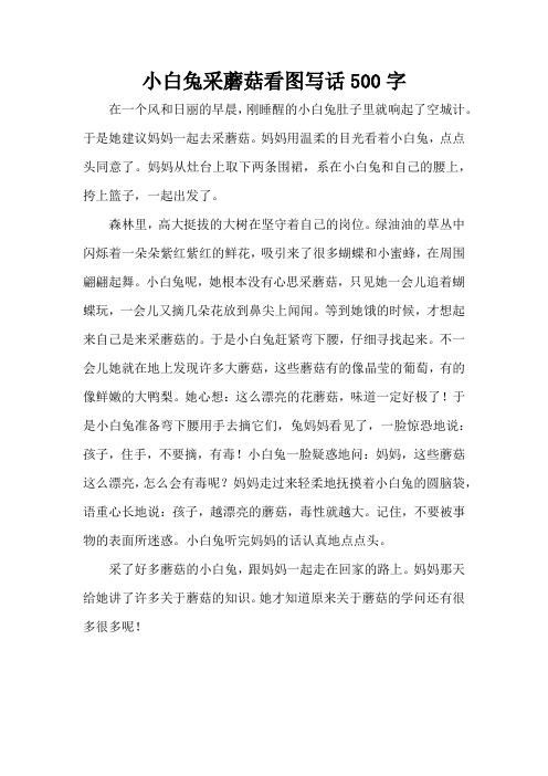 小白兔采蘑菇看图写话500字(精编版)