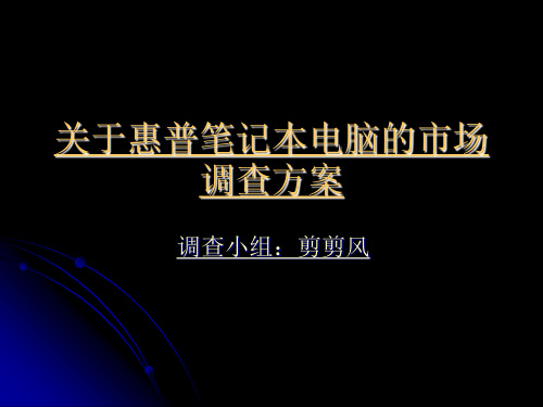 惠普笔记本电脑市场调查方案