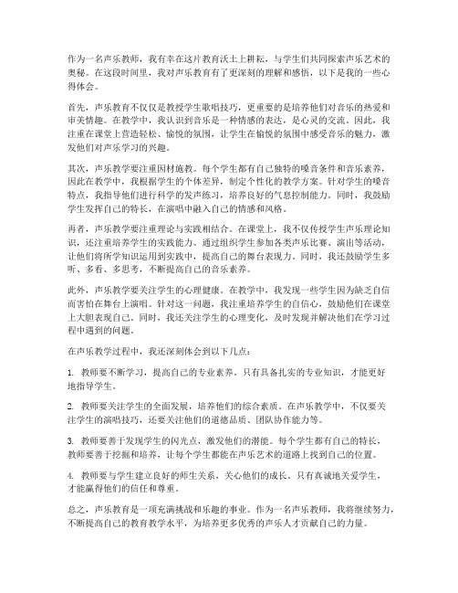 声乐教师认知心得体会