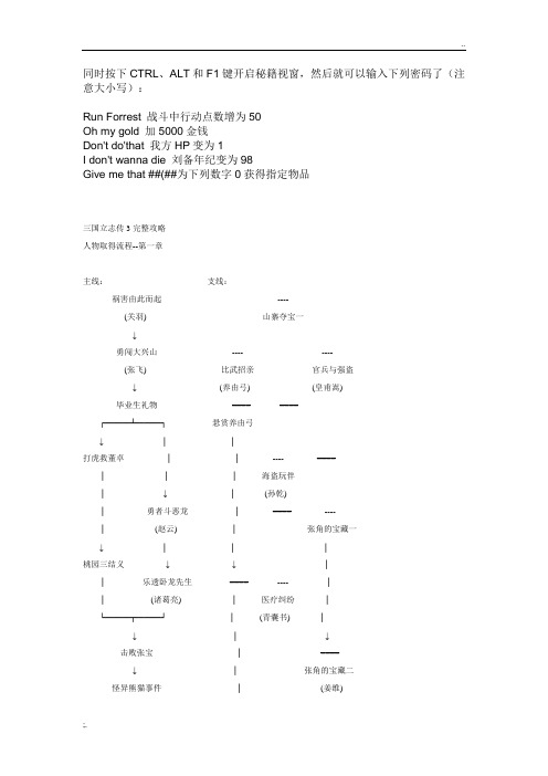 三国立志传3攻略心得