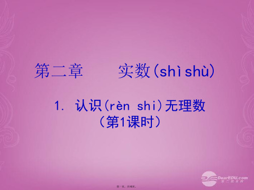 八年级数学上册 2.1 认识无理数(第1课时)课件 (新版)北师大版