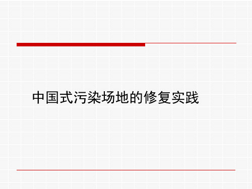污染场地的修复实例