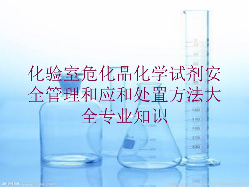 化验室危化品化学试剂安全管理和应和处置方法大全专业知识培训课件