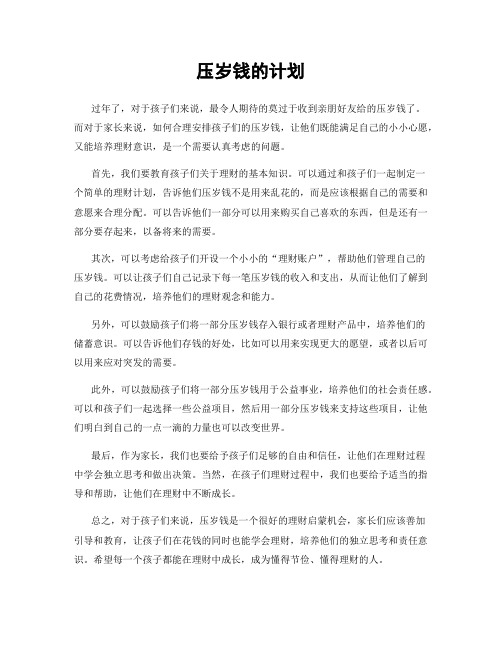 压岁钱的计划