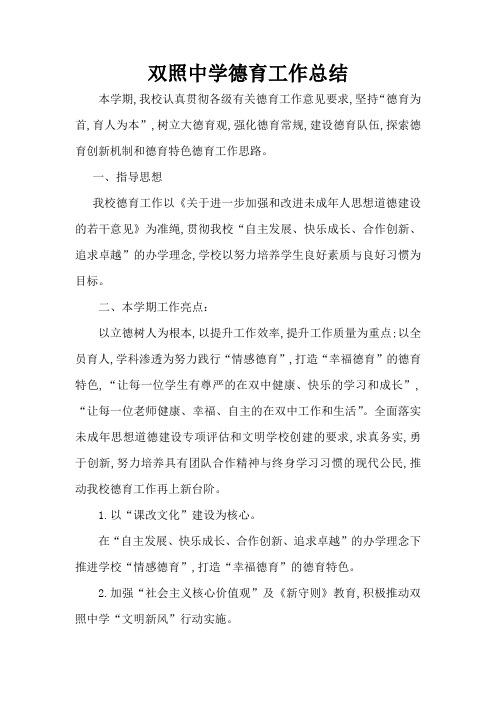 双照中学德育工作总结文档 (2)