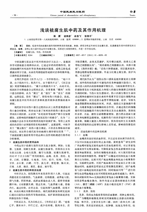 浅谈祛腐生肌中药及其作用机理