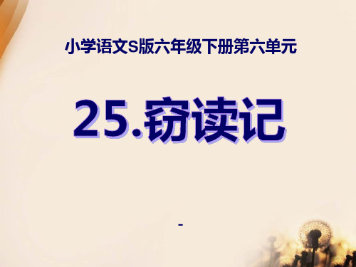 语文S版语文六下《窃读记》ppt-课件