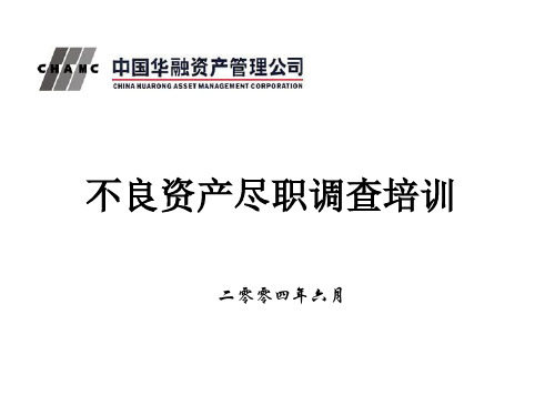 华融不良资产尽职调查培训ppt课件-PPT课件