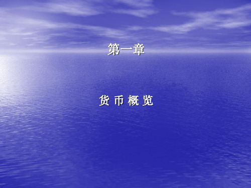 第一章货币概览