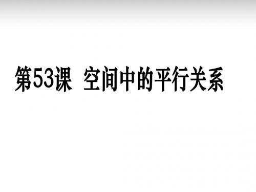 (广东专用)2014高考数学第一轮复习用书 备考学案 第53课 空间中的平行关系课件 文